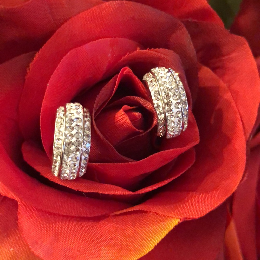 Sparkling CZ Huggie Hoops - NWOT